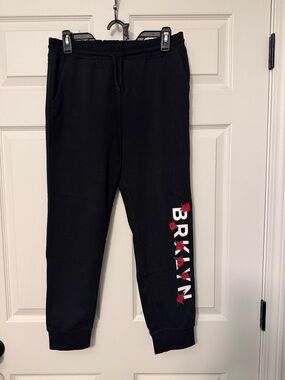 Brooklyn Cloth Black Joggers with Rose Graphic